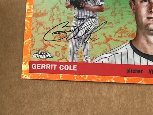 Gerrit Cole 2025 Topps Chrome Platinum #144 Orange Toile Refractor /25 Yankees - Bild 5 von 6