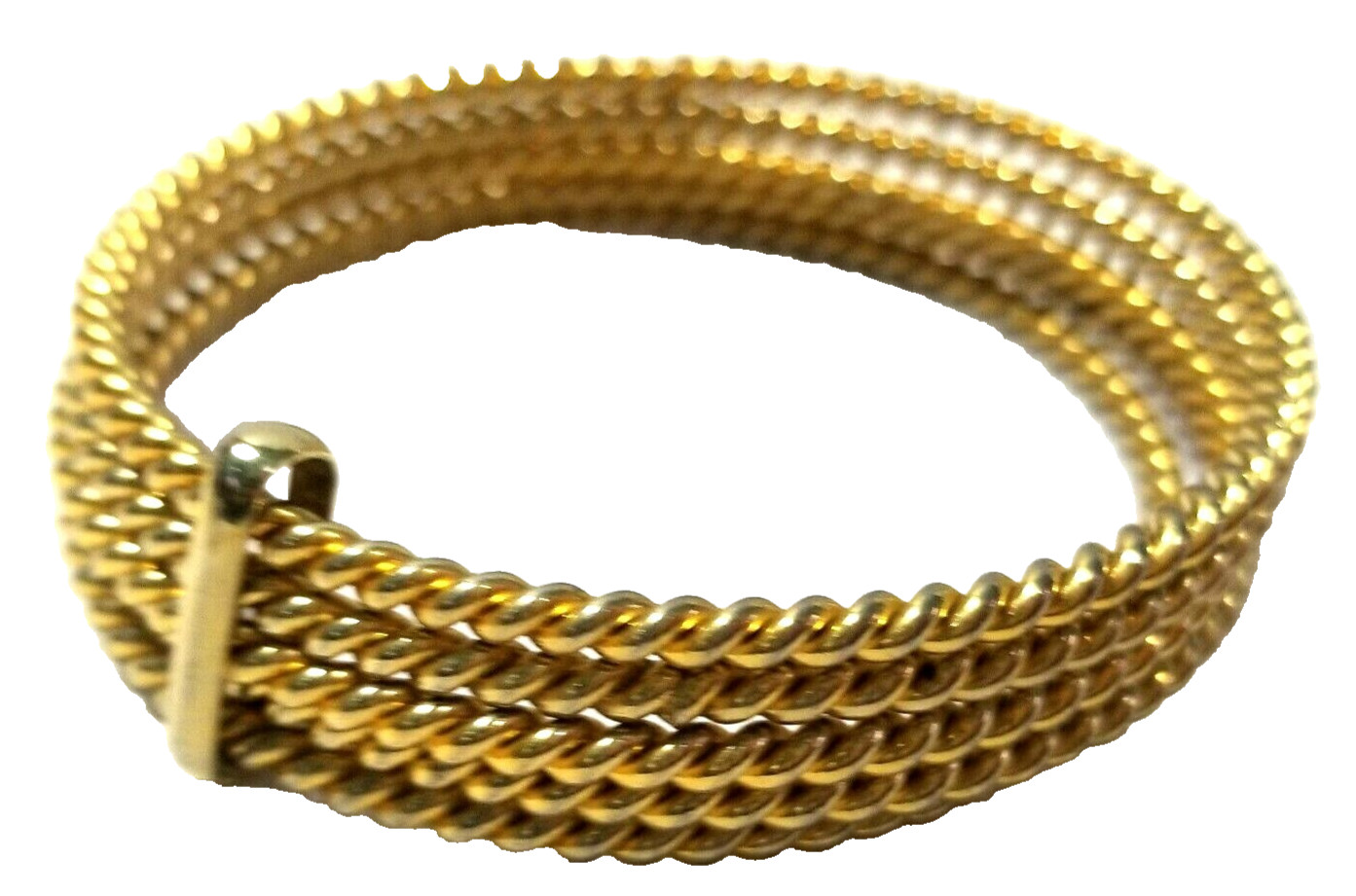 ROPED PATTERN ATTACHED FIVE BANGLE BRACELETS GOLD… - image 2