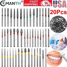 20Pcs Dental FG Diamond Burs For High Speed Handpiece FrictionGrip Polishing Bur
