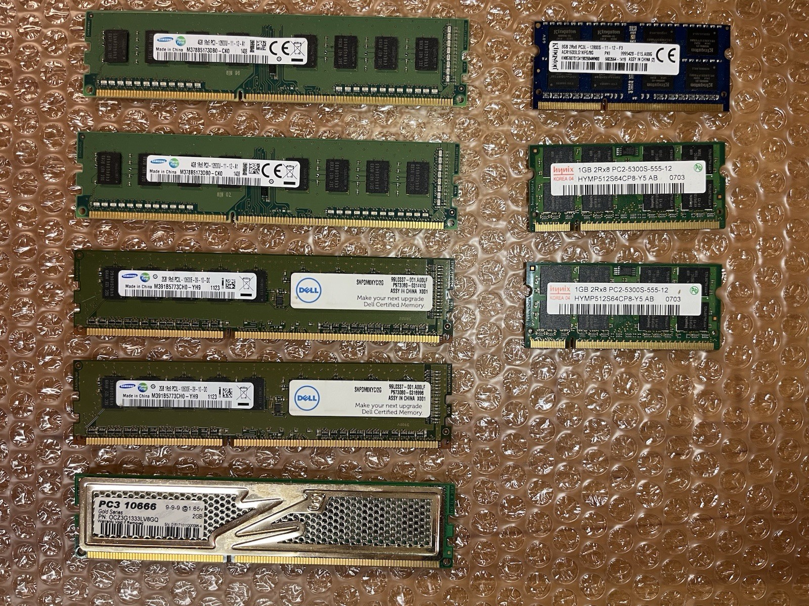 Assorted DDR2 / DDR3 Memory RAM Lot Of 8