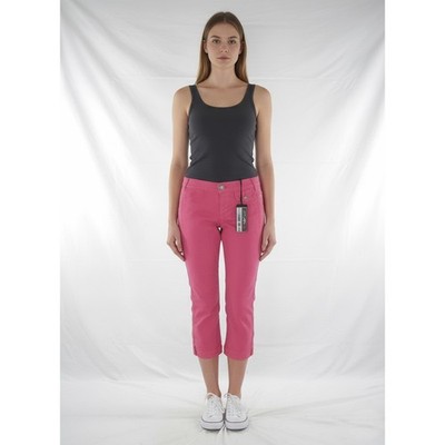 Pinko Women's Pink Pants S Jeans Capri Calf Made in Italy Low Waist