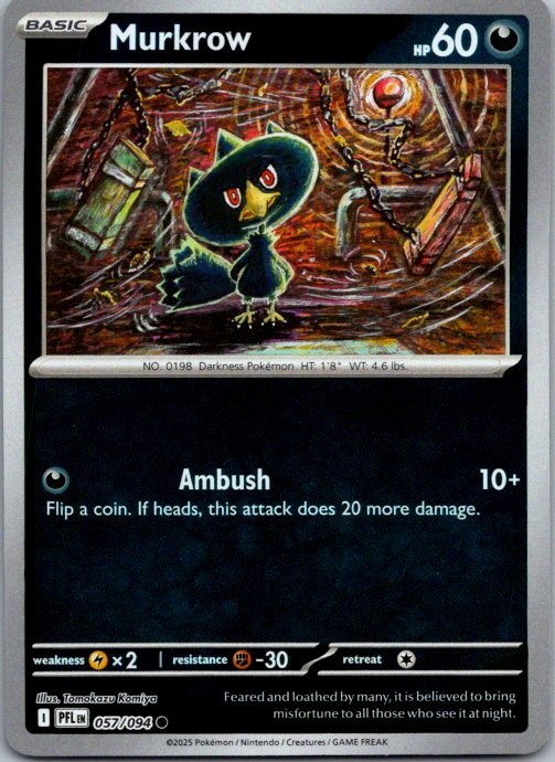 Murkrow ME02: Phantasmal Flames 057/094 NM Reverse Holo