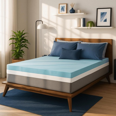 #ad Sure2Sleep Gel Swirl Memory Foam Mattress Topper 3 Inch Pressure Relieving... $167.05