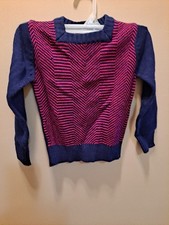 Vintage Havenshire Sweater Blue Red Chevron Acrylic 4 1950s 60s