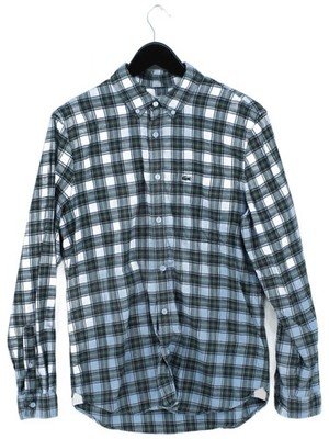 Lacoste Herren Hemd S blau kariert 100% Baumwolle Basic