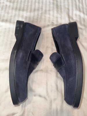 BRAND NEW Express Genuine Suede Blue Loafer Dress Shoes Size 
