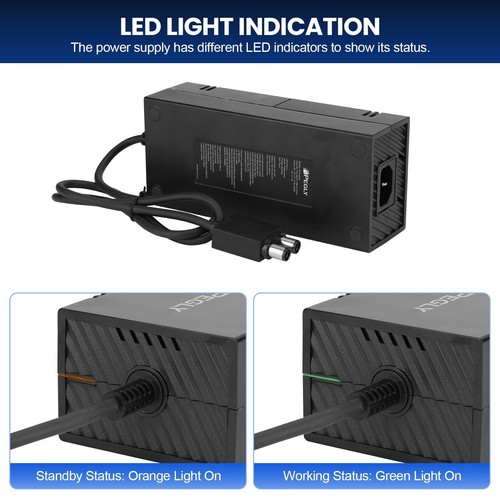 PEGLY Power Supply Brick For Xbox One Console with power cord Power Brick 17.9 A - Picture 3 of 7