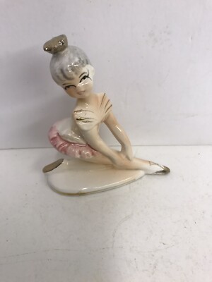 Vintage Porcelain Ballerina Ballet Dancer Figurine Made In Japan 4 1/2 