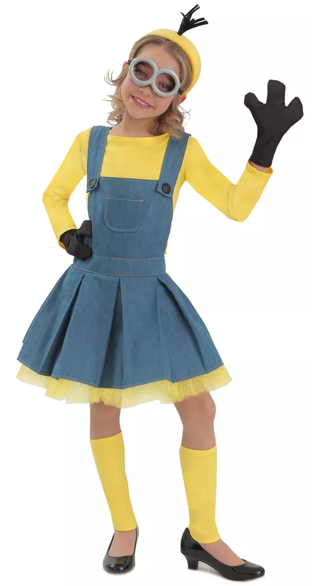 Girls Deluxe Despicable Me Minion Jumper - Girls Funny Halloween Costume