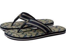 COACH Women's Zoe Webbed Flip Flop SIZE 6 Navy NEW IN BOX