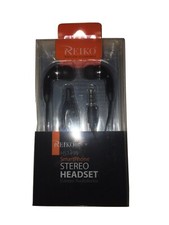 Reiko HS1490 SmartPhone Stereo Headset with Inline Microphone - Black