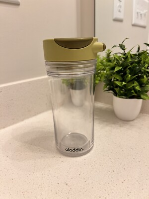 #ad Aladdin® 12oz Tea Infuser To Go Travel Perfect Cup Tumbler Insulated Clear Green $19.99