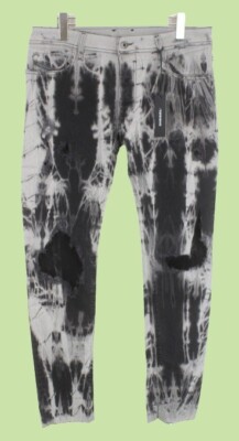DIESEL Prototypes Jeans Men's Ripped Distressed Faded Button Fly Tapered W34/L32