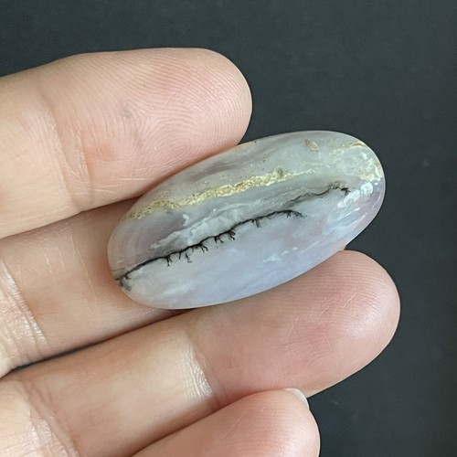 24.2ct 33.7x16.9x6.6mm Picture Like Blue Peruvian Opal Smooth Oval Cabochon Gem - Picture 10 of 12