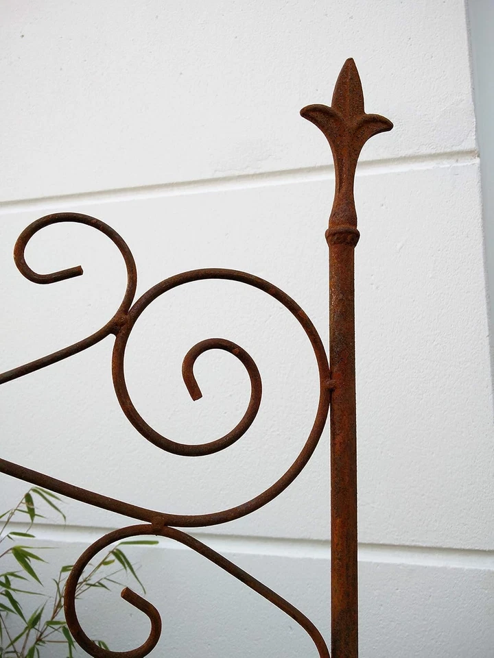 Garten Edelrost Laternenstab Haken aus Metall Rost Gartenstab H180 B40cm 031387 - Bild 2 von 4