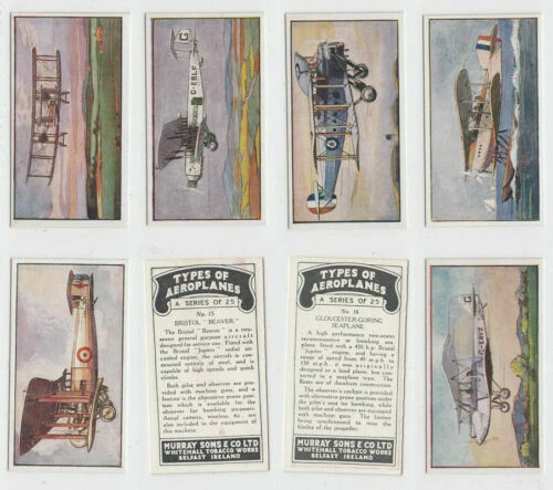 Pre - 2nd World War Aircraft Collectable Cigarette Cards