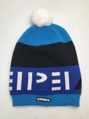 Icepeak Acrylic Knitted Pom Pom Beanie OS Unisex Adult Blue/Black/White