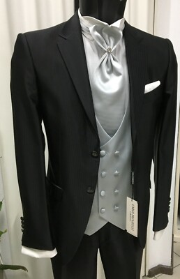 HERREN BRAUTKLEID SCHWARZ UNI SIGNIERT CARLO PIGNATELLI ZEREMONIE SUIT WEDDING