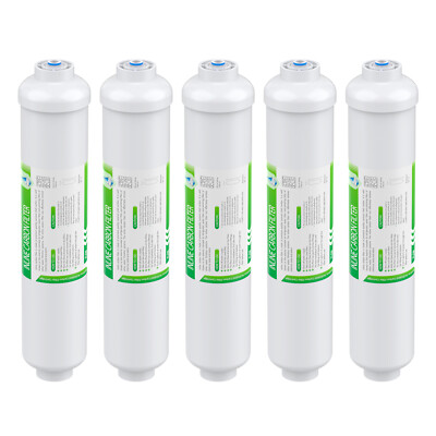 5 Pack Inline Post Carbon Water Filter 1/4'' Quick Connector Fridge Ice-maker