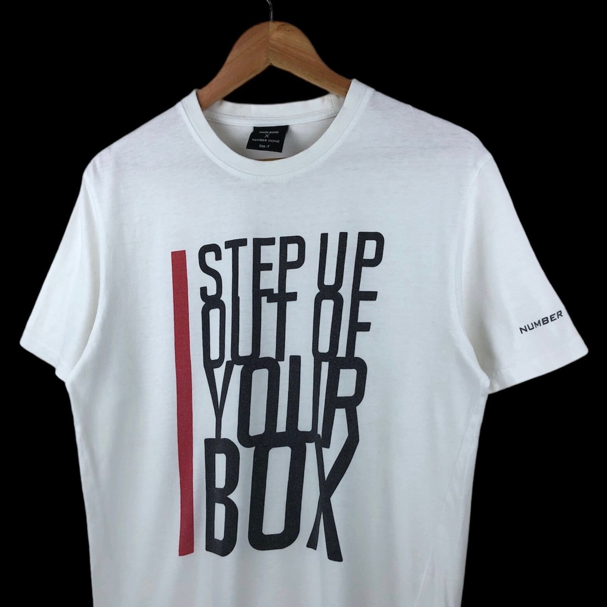 Marlboro×Number(N)ine 限定コラボTシャツホワイト Number Nine x Marlboro Step Up Your Box Spell Out Big Logo White T