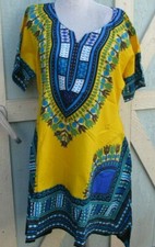 Women African Print Dashiki Dress Short Sleeve Party Casual