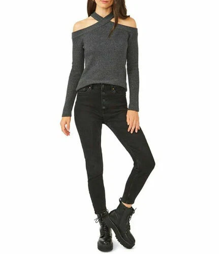 Open shoulder criss cross sweater best sale
