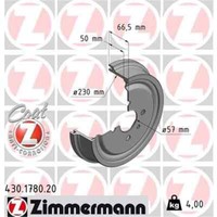 2X Zimmermann Bremstrommel 430.1780.20