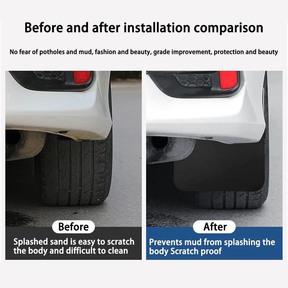 Guardabarros delanteros y traseros negros para Ford F-150 Foto 3 de 4