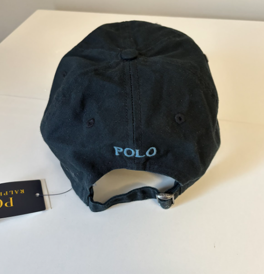 Polo Ralph Lauren blu navy scuro berretto a sfera regolabile Rainbow Pony nuova con etichetta