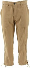 DG2 Diane Gilman Twill Utility Ankle Pant Ruching 12 