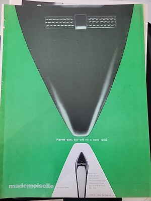 1957 Women's Mademoiselle facet toe fashion shoes vintage ad