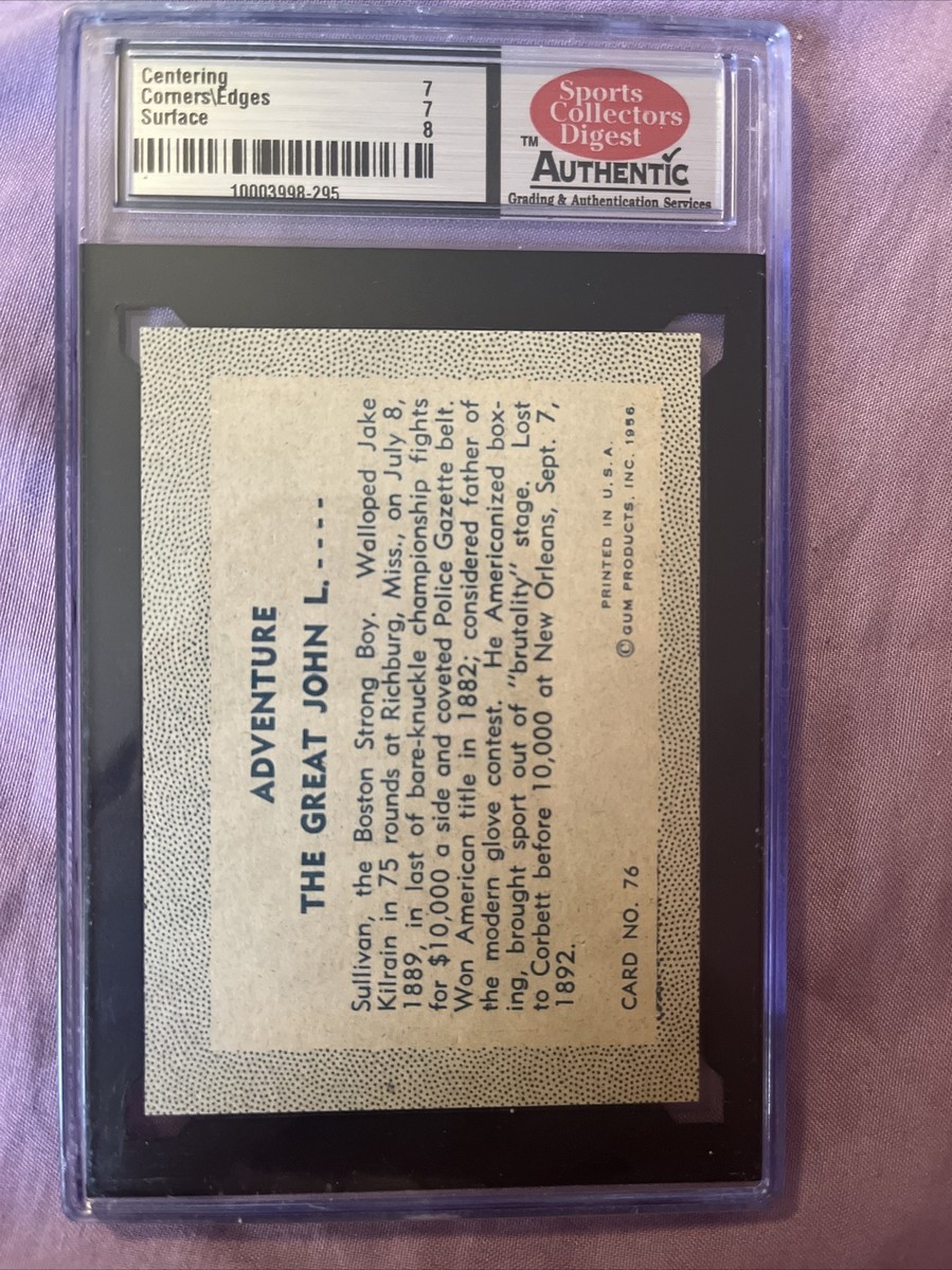1956 Adventure #76 John Sullivan The Great SCD 7 NM/MT Boxing | eBay