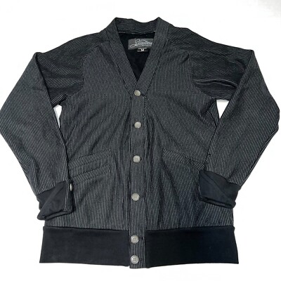 3sixteen Fleece Made in Canada Striped Cardigan Sweatshirt