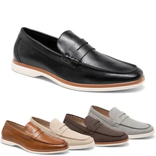 Men's Causual Loafers Slip on Shoes Lightweight Business Penny Shoes Black/Brown