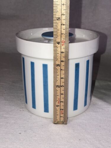 Lagardo Tackett Tack Schmid Container Lid Jam Jar Sugar Honey 4” Blue Striped - Picture 4 of 7