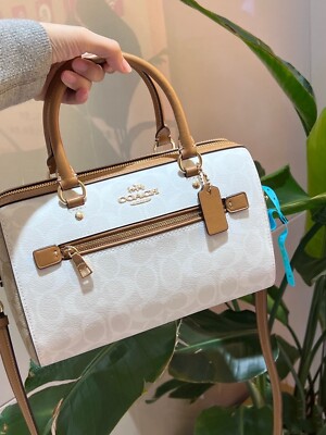 NWT Coach Rowan Satchel In Blocked Signature Canvas CA149