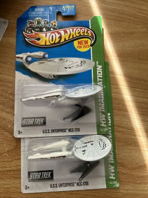 2013 Hot Wheels HW Screen Time U.S.S. Enterprise NCC-1701 60/250 Set Of 2!!