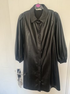 zara leather look dress