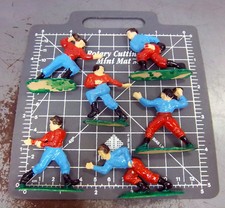 Vintage 1950s plastic Football Player figures 6 different, cake topper, NEW