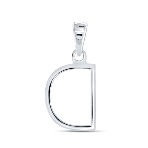 Real 10K White Gold 0.10 CTW Natural Diamonds Letter Initial D Pendant - Picture 2 of 7