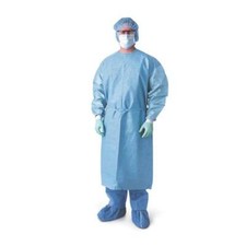 ISOLATION GOWN BLUE NON WOVEN 25 GSM ELASTIC CUFF POLYPROPYLENE