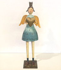 Ancienne décoration Noël en fer peint à la main - ANGE Hauteur 47CM