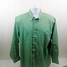 Chaps Essentials Wrinkle Free Mens Mint Green LS Button Down Shirt 16-16.5-32-33