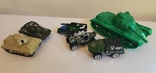 Army Military Diecast Plastic Toy Vehicles Tanks Helicopter Lot Of 6 Pieces