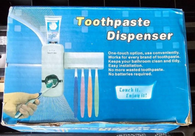 Red Automatic Toothpaste Dispenser-Toothpaste Dispenser Works on most surfaces