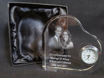 Royal family collectable 3D Crystal Clock Marriage of Prince