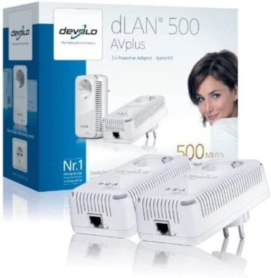 Devolo dLAN 500 AVplus , Starter Kit- 2x AV-Adapter, Netzwerk aus der Steckdose