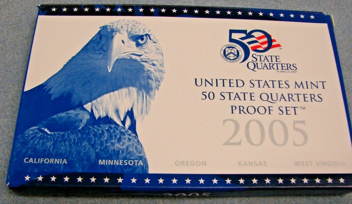 コレクション US Quarters Proof Set 2005 2008-20012 U.S. Mint 2005 Proof Set US State Quarters (1999-2008) for