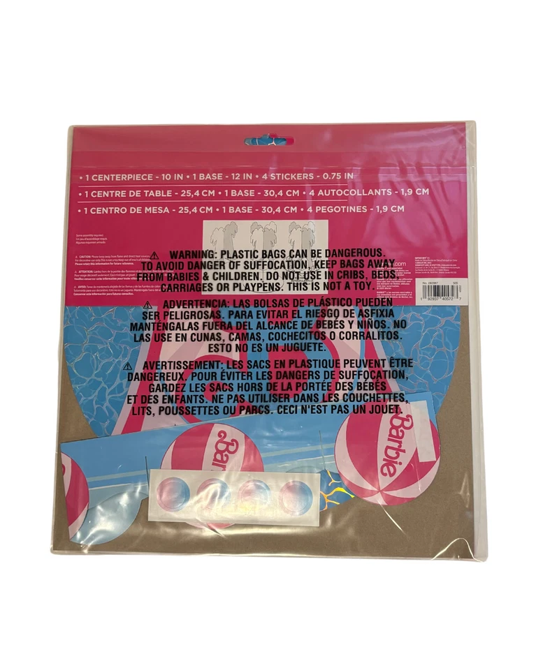 Amscam Barbie Party Centerpiece 10 inch, 1 Base 12 inch - Image 2 of 2