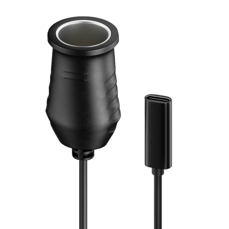 15cm/6-inch USB C to Car Cigarette-Lighter Cable Converter USBC Plastics-image